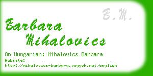 barbara mihalovics business card